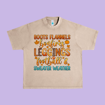 Boots Flannels Bonfires Leggins Football Urban Heavy Tee Designed By Zillion Design Studio