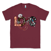 Burgundy love nurse Classic Tee - SublimationCraftShop