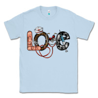 Dusty Blue love nurse Classic Tee - SublimationCraftShop
