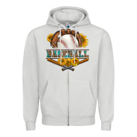 Dove Grey western baseball with sunflower Zipper Hoodie - BundleAndBundleShop