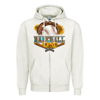 Oatmeal Heather western baseball with sunflower Zipper Hoodie - BundleAndBundleShop