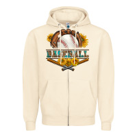 Sandshell western baseball with sunflower Zipper Hoodie - BundleAndBundleShop