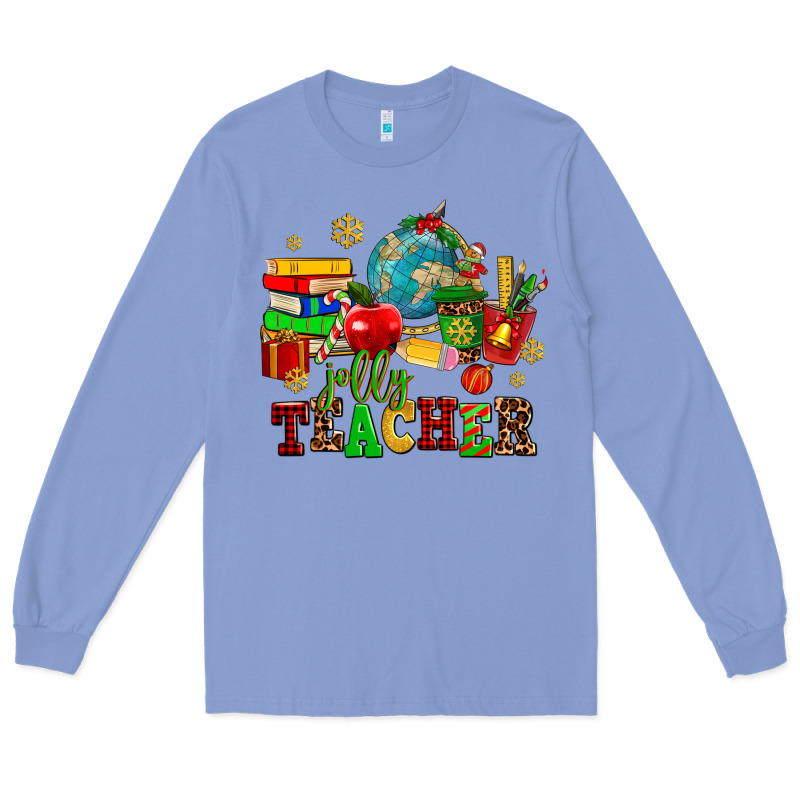 Christmas Jolly Teachers Long Sleeve Tee by AdoDesignShop | Teevron