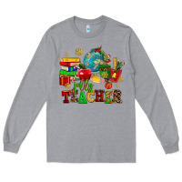 Heather Grey christmas jolly teachers Long Sleeve Tee - AdoDesignShop