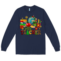 Navy christmas jolly teachers Long Sleeve Tee - AdoDesignShop