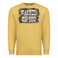 Antique Gold Western Wasted On You Background Premium Sweatshirt - LillyAllenDesigns