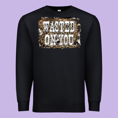 Western Wasted On You Background Premium Sweatshirt Designed By Lillyallendesigns