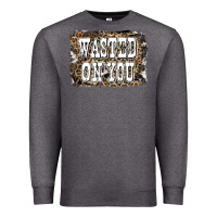 Charcoal Heather Western Wasted On You Background Premium Sweatshirt - LillyAllenDesigns