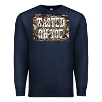 Navy Western Wasted On You Background Premium Sweatshirt - LillyAllenDesigns