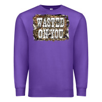 Purple Western Wasted On You Background Premium Sweatshirt - LillyAllenDesigns