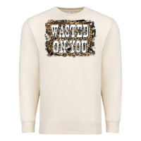 Sandshell Western Wasted On You Background Premium Sweatshirt - LillyAllenDesigns