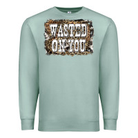 Seafoam Western Wasted On You Background Premium Sweatshirt - LillyAllenDesigns