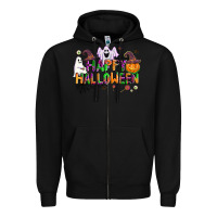 Black happy halloween Zipper Hoodie - AdoDesignShop