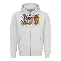 Dove Grey happy halloween Zipper Hoodie - AdoDesignShop