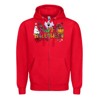 Red happy halloween Zipper Hoodie - AdoDesignShop