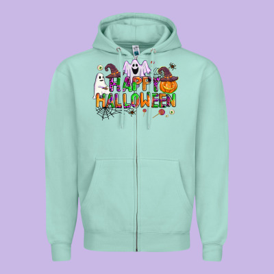 Happy Halloween Zipper Hoodie Designed By Adodesignshop