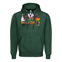 Sports Green happy halloween Zipper Hoodie - AdoDesignShop