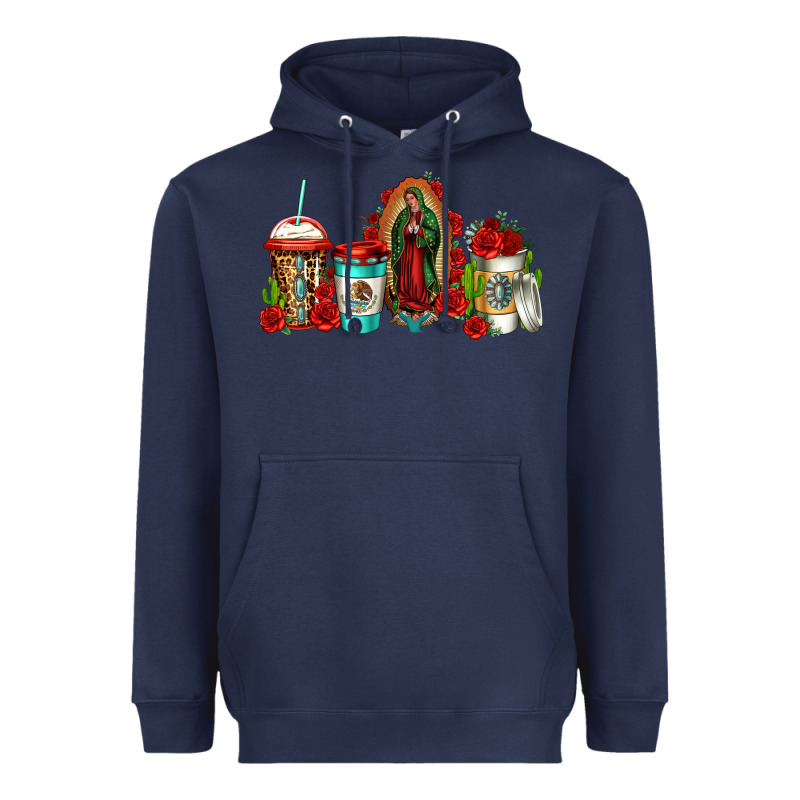 Lady Of Guadalupe Coffee Heavyweight Hoodie by Jasminsmagicworld | Teevron
