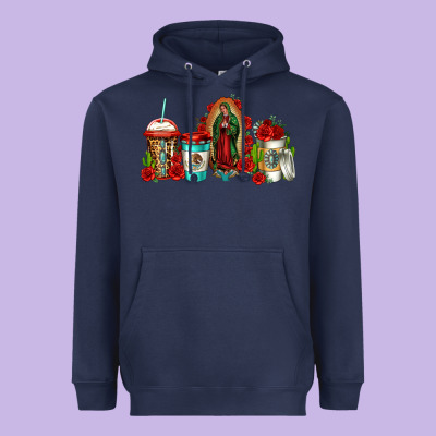 Lady Of Guadalupe Coffee Heavyweight Hoodie Designed By Jasminsmagicworld