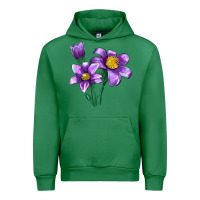 Emerald Pasque Flower Illustrations Urban Hoodie - LillyAllenDesigns