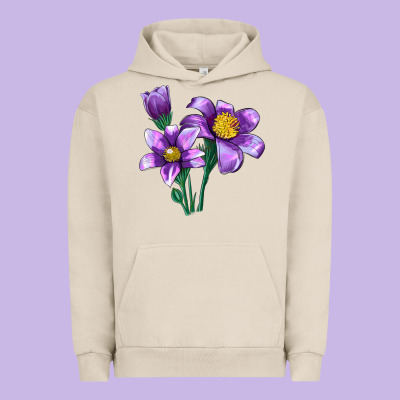 Pasque Flower Illustrations Urban Hoodie Designed By Lillyallendesigns