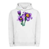Pigment Lunar Rock Pasque Flower Illustrations Urban Hoodie - LillyAllenDesigns