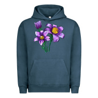 Pigment Midnight Navy Pasque Flower Illustrations Urban Hoodie - LillyAllenDesigns