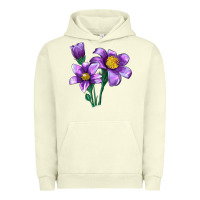 Pigment Pistachio Pasque Flower Illustrations Urban Hoodie - LillyAllenDesigns