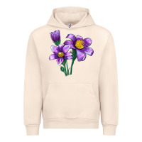 Sandshell Pasque Flower Illustrations Urban Hoodie - LillyAllenDesigns