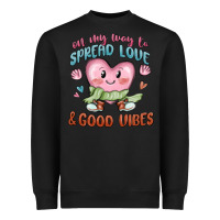 Black on my way to spread love Heavyweight Sweatshirt - MaliasSmallBusiness