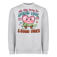 Heather Grey on my way to spread love Heavyweight Sweatshirt - MaliasSmallBusiness