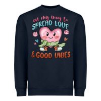 Navy on my way to spread love Heavyweight Sweatshirt - MaliasSmallBusiness