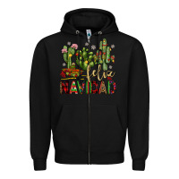 Black cactus feliz navidad Zipper Hoodie - JahusDesignShop