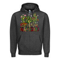 Charcoal Heather cactus feliz navidad Zipper Hoodie - JahusDesignShop