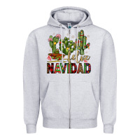 Heather Grey cactus feliz navidad Zipper Hoodie - JahusDesignShop