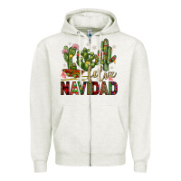 Oatmeal Heather cactus feliz navidad Zipper Hoodie - JahusDesignShop