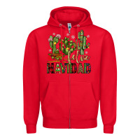 Red cactus feliz navidad Zipper Hoodie - JahusDesignShop