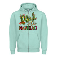 Seafoam cactus feliz navidad Zipper Hoodie - JahusDesignShop
