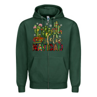 Sports Green cactus feliz navidad Zipper Hoodie - JahusDesignShop