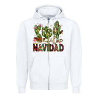 White cactus feliz navidad Zipper Hoodie - JahusDesignShop