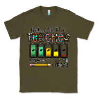 Army Green battery life of a teacher monday friday Classic Tee - CowhideDigitalArt