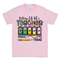 Bubblegum Pink battery life of a teacher monday friday Classic Tee - CowhideDigitalArt
