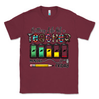 Burgundy battery life of a teacher monday friday Classic Tee - CowhideDigitalArt