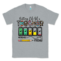 Heather Grey battery life of a teacher monday friday Classic Tee - CowhideDigitalArt