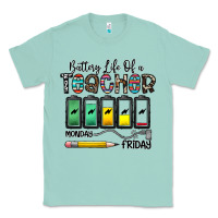 Seafoam battery life of a teacher monday friday Classic Tee - CowhideDigitalArt