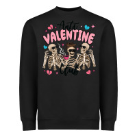 Black anti valentine club Heavyweight Sweatshirt - MaliasSmallBusiness