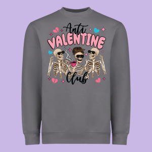 Anti Valentine Club Heavyweight Sweatshirt Designed By Maliassmallbusiness