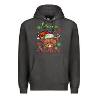 Charcoal Heather merry christmas cow Premium Hoodie - MaliasSmallBusiness