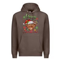 Coffee merry christmas cow Premium Hoodie - MaliasSmallBusiness