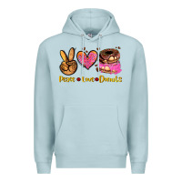 Blue Mist peace love donuts Premium Hoodie - AdoDesignShop